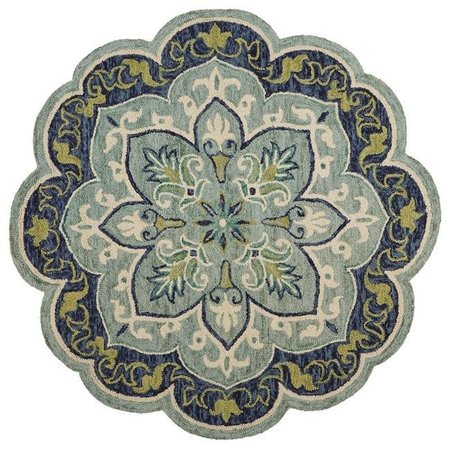 LR HOME LR Home DAZZL54077TEA60RD Dazzle Efflorescent Round Indoor Area Rug; Teal - 6 x 6 ft. DAZZL54077TEA60RD